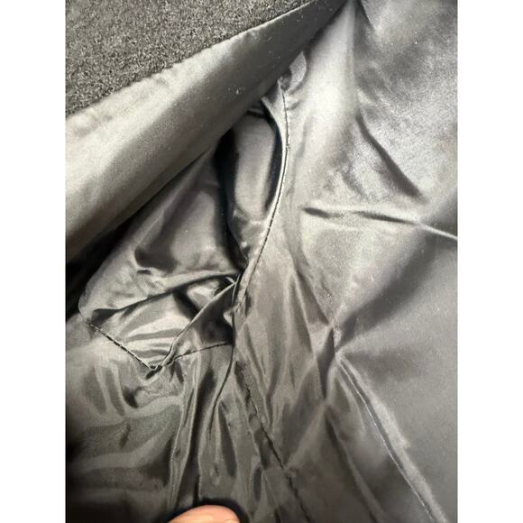 "Carson" 100% Wool Embroidered Floral Black Coat SZ L Netting On Sleeve Dk Fairy - Picture 10 of 16